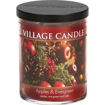 Svíčka VILLAGE CANDLE Apples & Evergreen Vonná svíčka, 396 g
