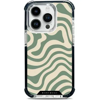 Pouzdro na mobilní telefon Odolný obal Mobiwear MagSafe Elite Bumper - Apple iPhone 14 Pro - DA57D Zelené a béžové zkrouceniny (Odolný kryt, pouzdro, obal Mobiwear Elite Bumper na mobil Apple iPhone 14 Pro - DA57D Zelené a béžové zkrouceniny, materiál Plast + TPU silikon + kov -)