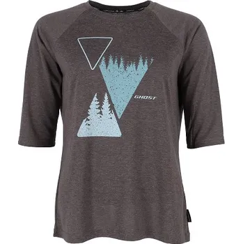 cyklistický dres Dámský dres 3/4 rukáv GHOST WALDsassen by MALOJA Rock Grey/Ice Blue - S