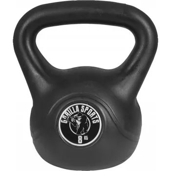 Gorilla Sports 8 kg kettlebell / vinylový kettlebell 8 kg černý