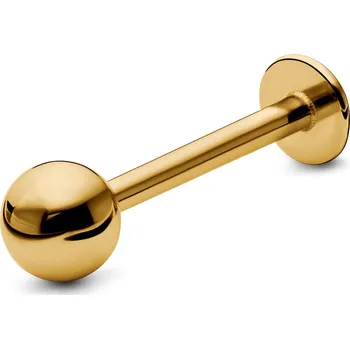 Piercing 10mm piercing labret s kuličkou z chirurgické oceli zlaté barvy - Seizmont