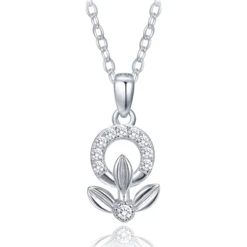 Náhrdelník Elegantní stříbrný náhrdelník kytička s bílými zirkony