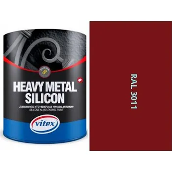 barva na kov Vitex Heavy Metal Silikon - Alkydová Barva Na Kov Ral 3011 Červenohnědá 750ml