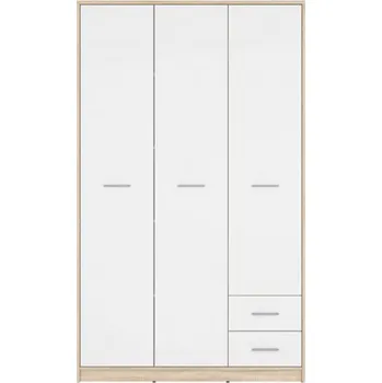 Šatní skříň BRW Nepo Plus šatní skříň SZF3D2S Dub sonoma/Bílá