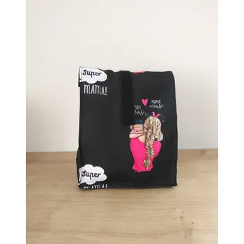 Svačinový box Pytlík na svačinu SUPER MÁMA blondýna