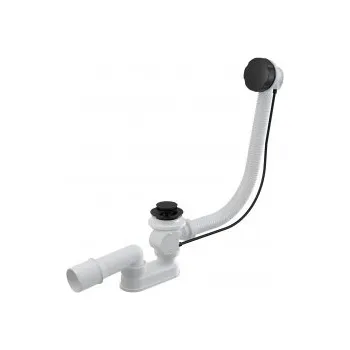 Sifon Alca Vanová výpusť 57 cm, černá, VYPSAH57