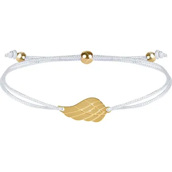 Módní doplněk Troli Šňůrkový náramek s andělským křídlem bílá/zlatá + 2 měsíce na vrácení zboží
