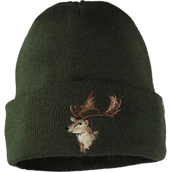 Čepice Bontis Pletená čepice s výšivkou Daněk - Olivová