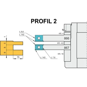 Frézka Frézy na obložkové zárubně s VBD - profil 2, 162x70x30(40), 26mm