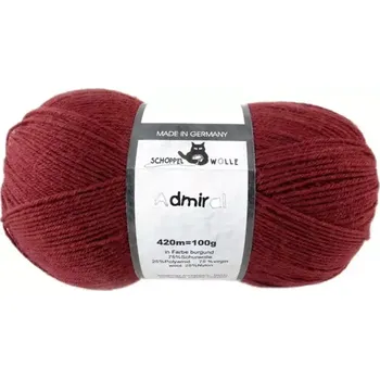 Příze Schoppel Wolle Admiral 1783 Burgund (Ponožková příze Admiral 1783 Burgund)