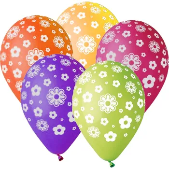 Balónky s potiskem 5ks OBYČ. Květinky