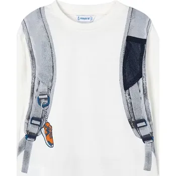 MAYORAL chlapecké tričko batoh DR bílá, oranžová vel. 134 cm