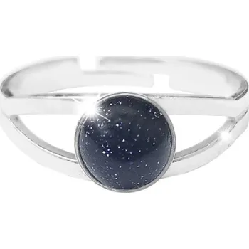 Prsten Stříbrný prsten s pravým minerálním kamenem Black Onyx