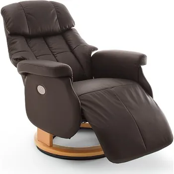 Křeslo Relaxační elektrické křeslo CALGARY COMFORT XL s podnožkou (Hnědá)