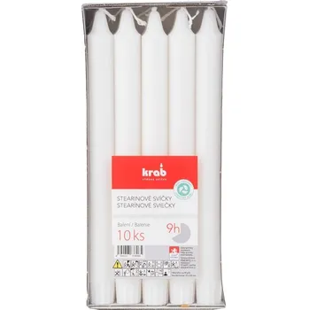 Svíčka Stearin Domácí 10ks 22x240 bílé svíčky 10x79 gram