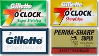 Gillette Platinum, Gillette 7 Oclock, Perma Sharp - 20 ks