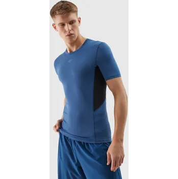 Pánské tričko Pánské sportovní tričko slim z recyklovaných materiálů 4F - tmavě modré Velikost: M