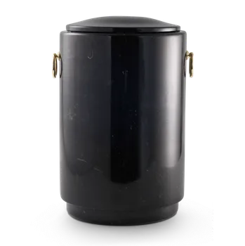 Smuteční dekorace Kamenná urna Mramor leštěná - Černá