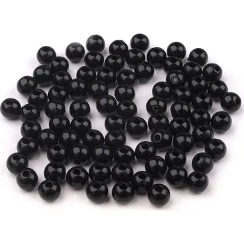 Korálek Plastové korálky Transparent Ø6 mm Varianta: 6 černá, Balení: 20 g