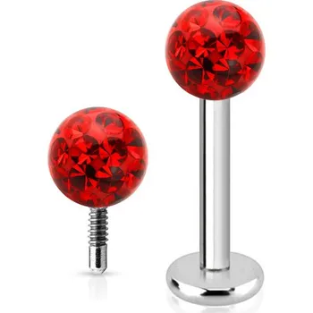 Piercing Šperky4U Piercing do brady labreta s krystaly Crystals from SWAROVSKI®1,2 x 6 mm - LB1038-1206R