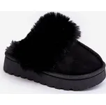 Dětské pantofle s kožešinou Birasta Barva: Černá, Velikost: 28