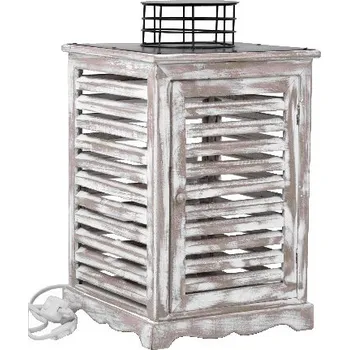 Stojací lampa Lampa LAMELA, přírodní s bílou, 24x24x41 cm|Ego Dekor