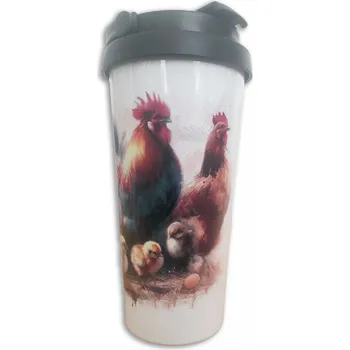 Termoska Nerezový termopohár s poutkem SLEPICE S KUŘATY