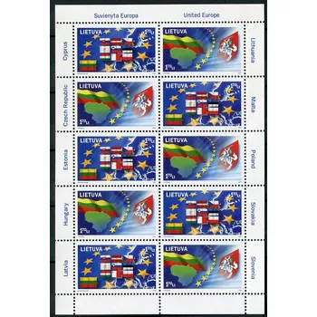 Poštovní známka (2004) MiNr. 844 - 845 ** PL - Litva - Vstup do Evropské unie