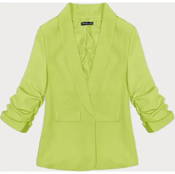 Dámské sako Tenké sako v limetkové barvě s nařasenými rukávy (22-356) odstíny zelené M (38)