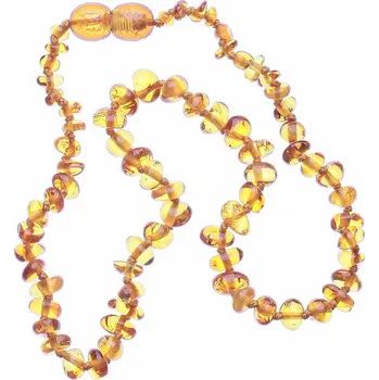 Náhrdelník Nefertitis Jantarové korálky pro děti medová