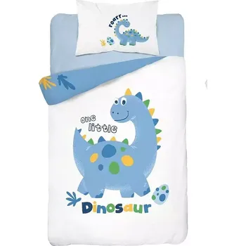 Povlečení Bambusové povlečení do postýlky Dino modrá 100x135+40x60