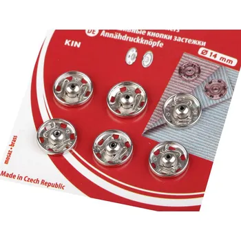 Kovové patentky / stiskací knoflíky Varianta: 6/14 mm 5 nikl, Balení: 1 karta