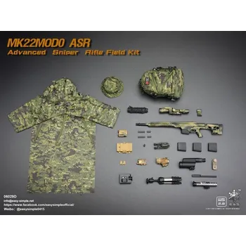 Doplněk k figurce Sada zbraní s výstrojí MK22MOD0 ASR Advanced Sniper Rifle Field Kit Set (3 Colors Camo)