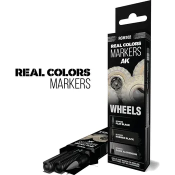 AK Interactive AK RC MARKERS Set - WHEELS - SET 3 REAL COLORS MARKERS