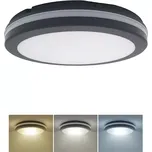 Solight WO820 - LED černé koupelnové stropní svítidlo s přepínači na výkon a barvu světla, LED max 26W, 3000K, 4000K, 6500K Ø 30cm, IP65 (Stropní svítidlo s přepínačem výkonu a barvy světla)