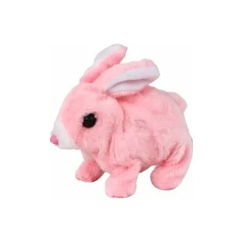 plyšák Króliczek chodzący krótka sierść różowy