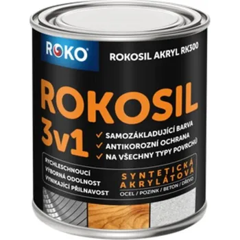 barva na kov Barva Rokosil 3v1 1999 černá – 0,6 l