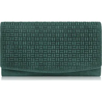 Paolo Peruzzi Velká dámská vintage kožená peněženka Paolo Peruzzi; zelená vintage