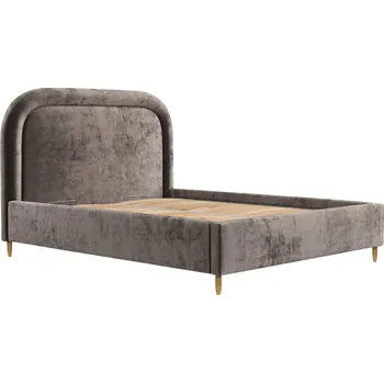 Postel Maison de Rêve Hnědá čalouněná dvoulůžková postel MIJA 140 x 200 cm s úložným prostorem