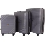 Sada 3 kufrů T-class 1991, M, L, XL, TSA, PP, DoubleLock (šedá) 38l, 65l, 102l