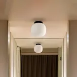 FARO BARCELONA Koupelnové stropní svítidlo Amelia, černá/opál, sklo, Ø 21,5 cm černá matná, opálová 1 x 15 W LED - Doprava zdarma