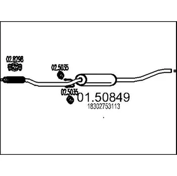 Tlumič výfuku Střední tlumič výfuku MTS 01.50849