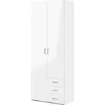 Tvilum Skříň Sid 2d3s bílá/bílý lesk