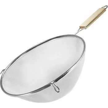 Cedník a síto Cedník pocínovaný, průměr 25 cm, střední tkanivo, dřevěná rukojeť 100031529