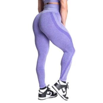 Dámské legíny Better Bodies CURVE SCRUNCH LEGGINGS ATHLETIC PURPLE MELANGE – legíny Better Bodies fialové Velikost: XS