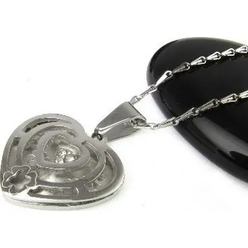 Řetízek Prosperk Řetízek ocelový s přívěskem srdce S3200