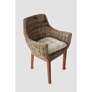 Jídelní židle Vingo Ratanové jídelní křeslo šedo – hnědé, 67 x 64 x 90 cm