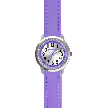 Hodinky CLOCKODILE Náramkové fialové dívčí dětské hodinky s kamínky CWG5231