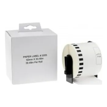 Pásek do tiskárny Naplnka Kompatibilní etikety s Brother DK-22205, 62mm x 30,48m - bílé