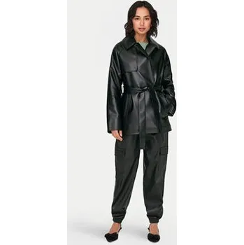 Dámská casual bunda ONLY Bunda z imitace kůže ONLSOFIA 15322148 Černá Short Fit L